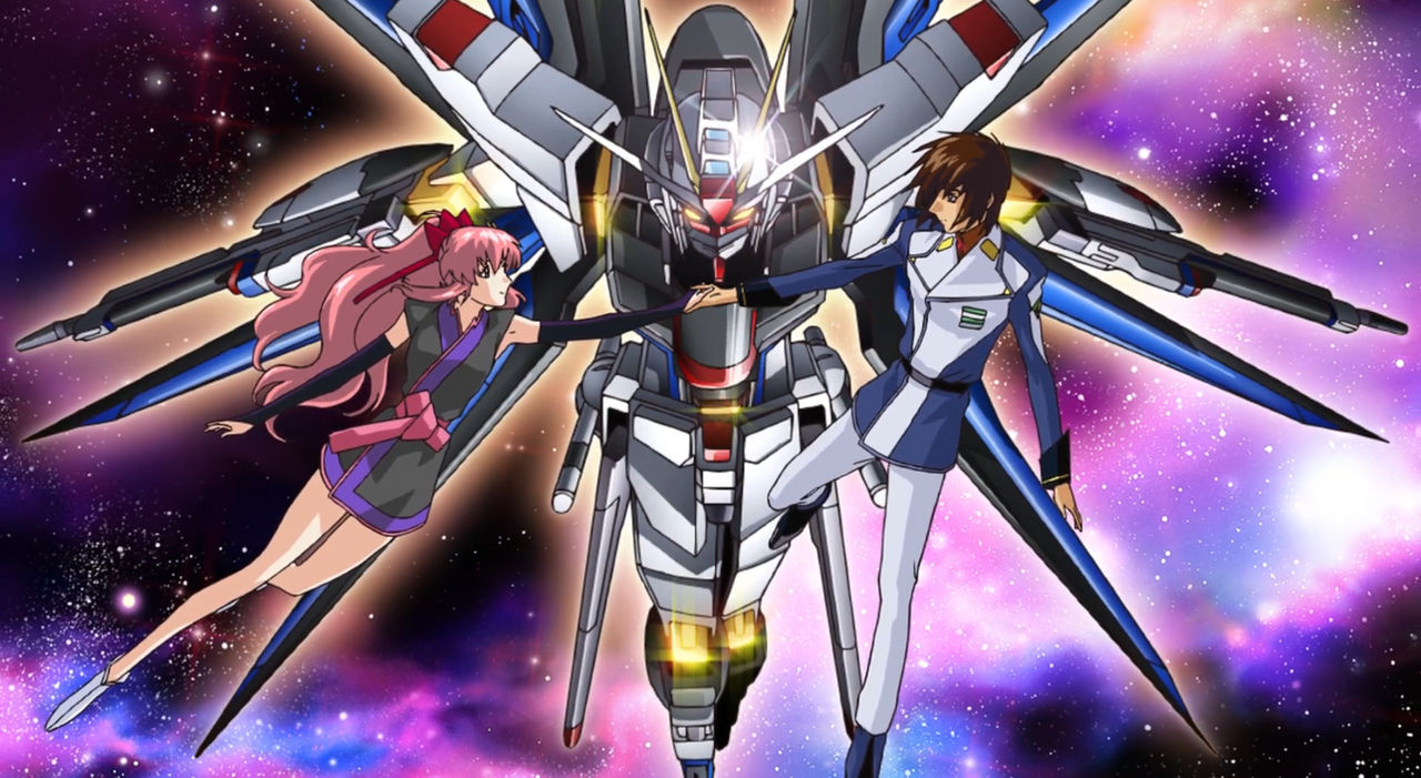 Kira, Lacus and Strike Freedom 01 by CD298 on DeviantArt