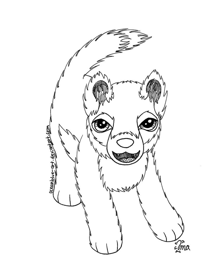 Free Wolf Pup Coloring Page By Oceanblue Art On Deviantart