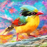 Bird In Colorful Sky