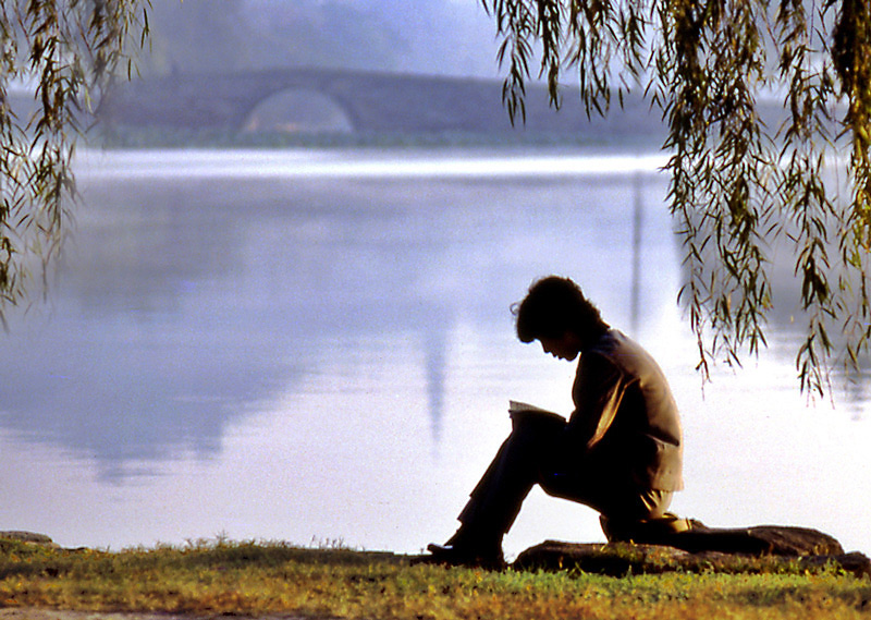 Reading By The Lake