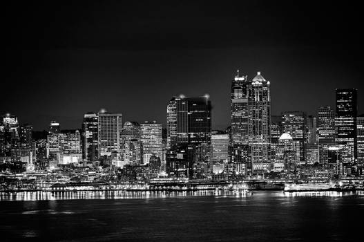 Black and white skyline