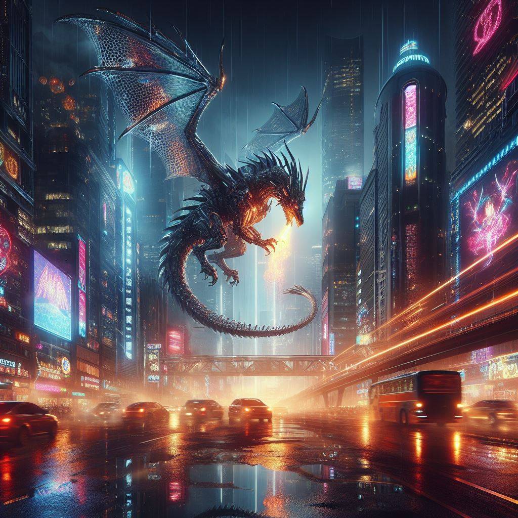 Dragon With Computer Dragon cyberpunk by PrincessShay09 on DeviantArt
