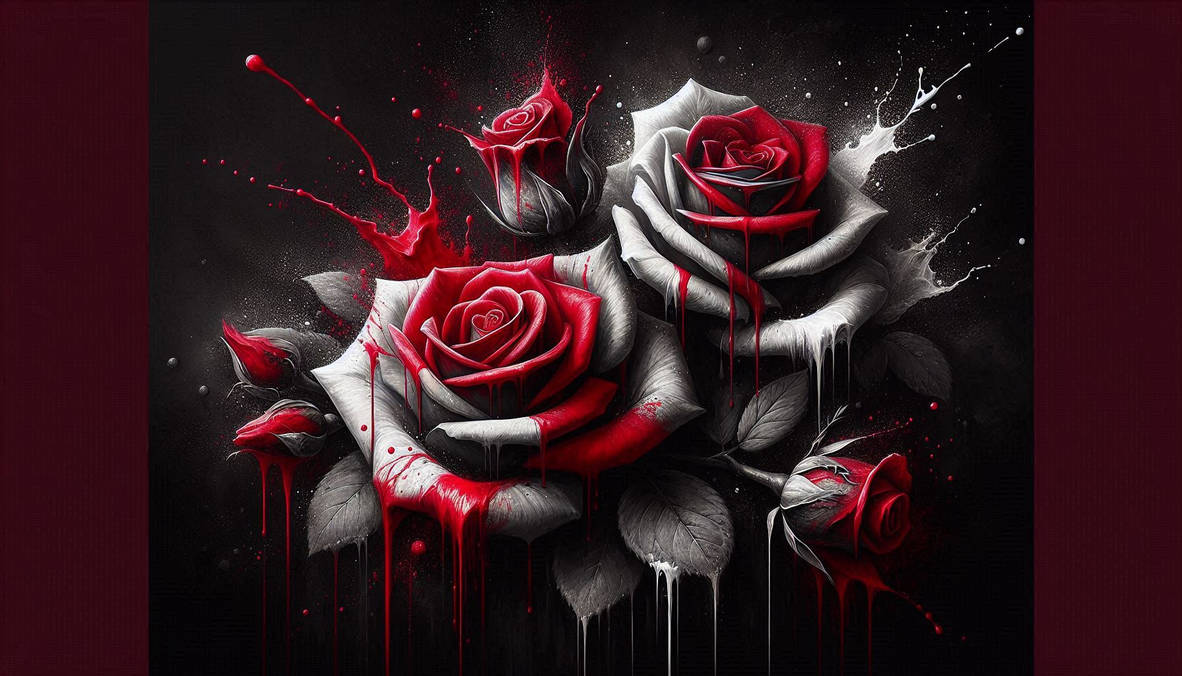 Anonymous Roses Roses with red colordrops by PrincessShay09 on DeviantArt