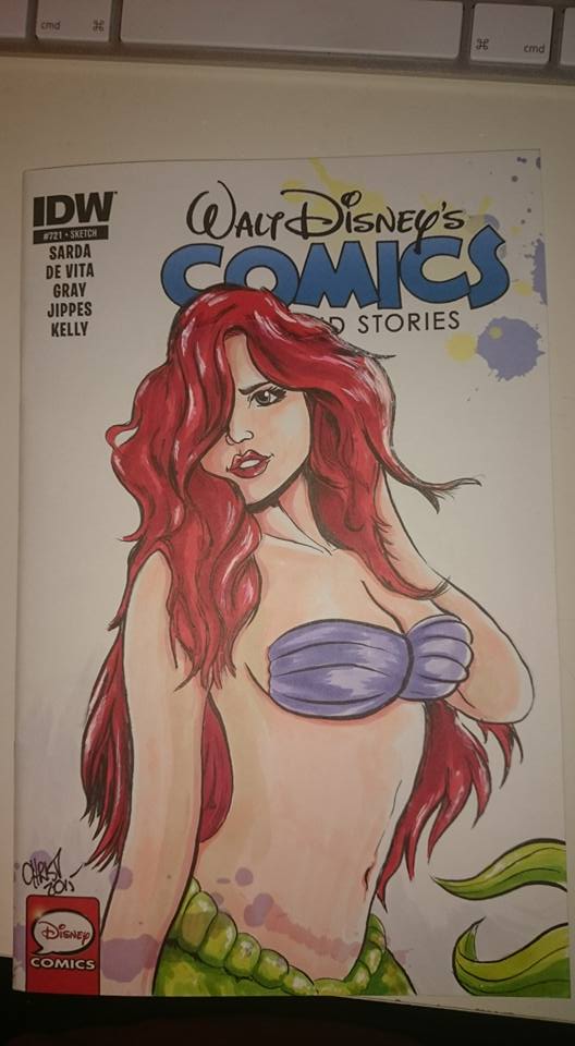 Ariel Sketch on Walt Disney Comics Blank