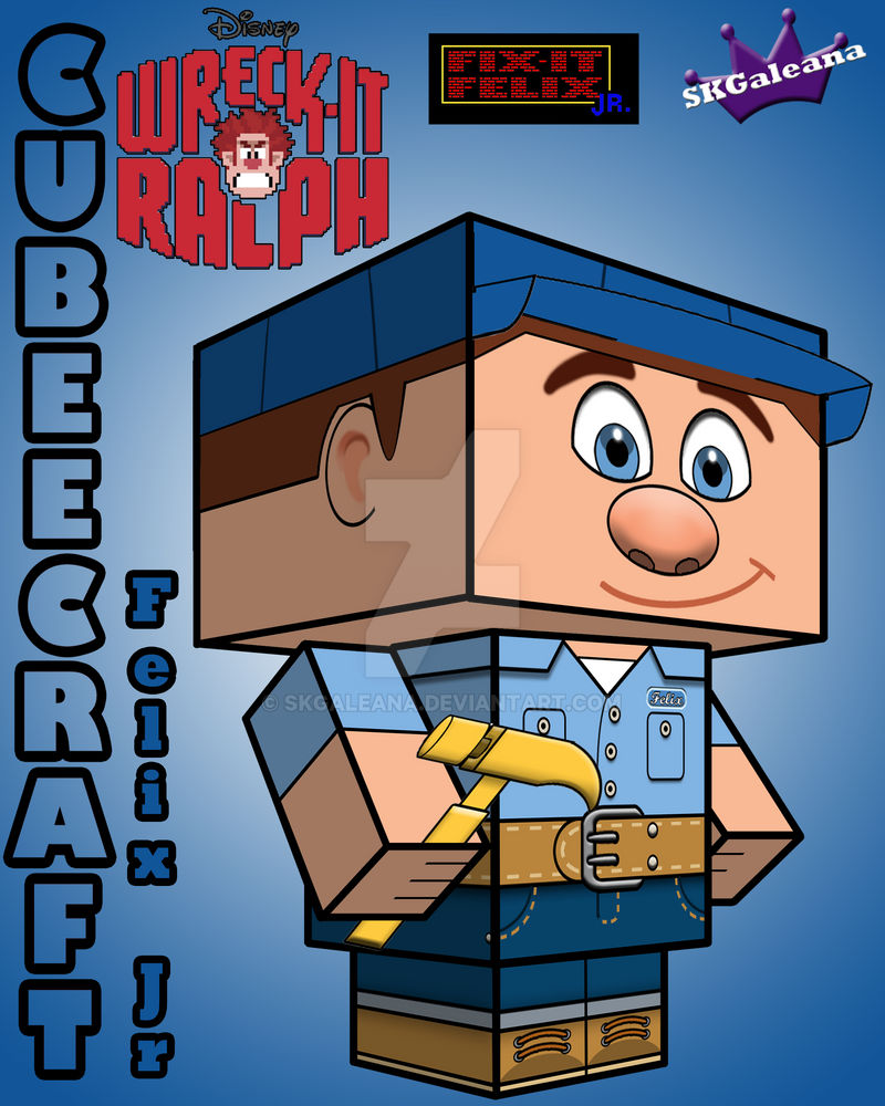 Cubert From Rec Kit Ralph Disney Felix Jr Cubeecraft Wreck it Ralph by SKGaleana on DeviantArt