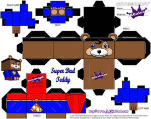 Teddy Bear Super Dad  cubeecraft template