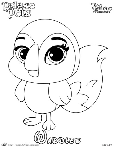 WH Waddles Princess Palace Pet Coloring Page SKGal