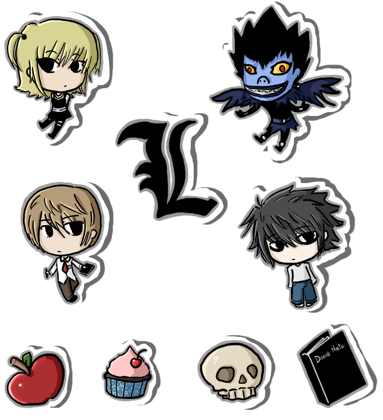 death note stickers by ika boushi on deviantart