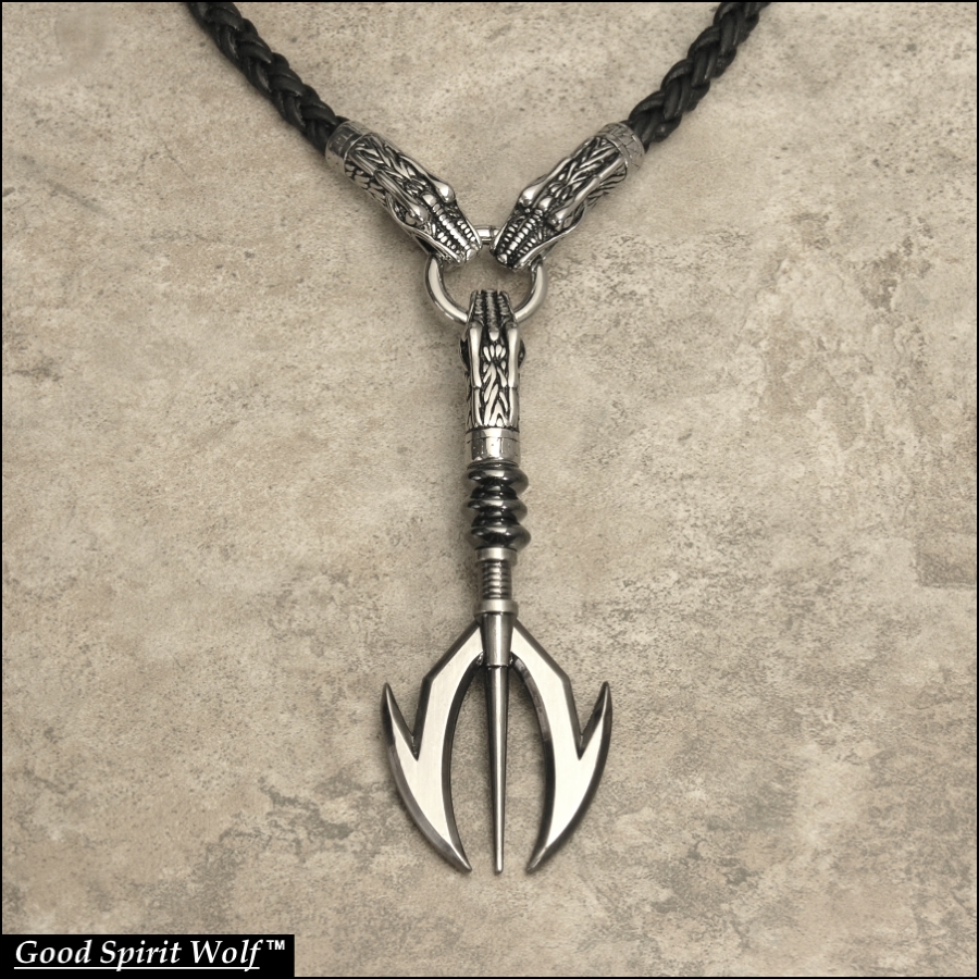 Serpent Head Trident on Serpent Head Necklace