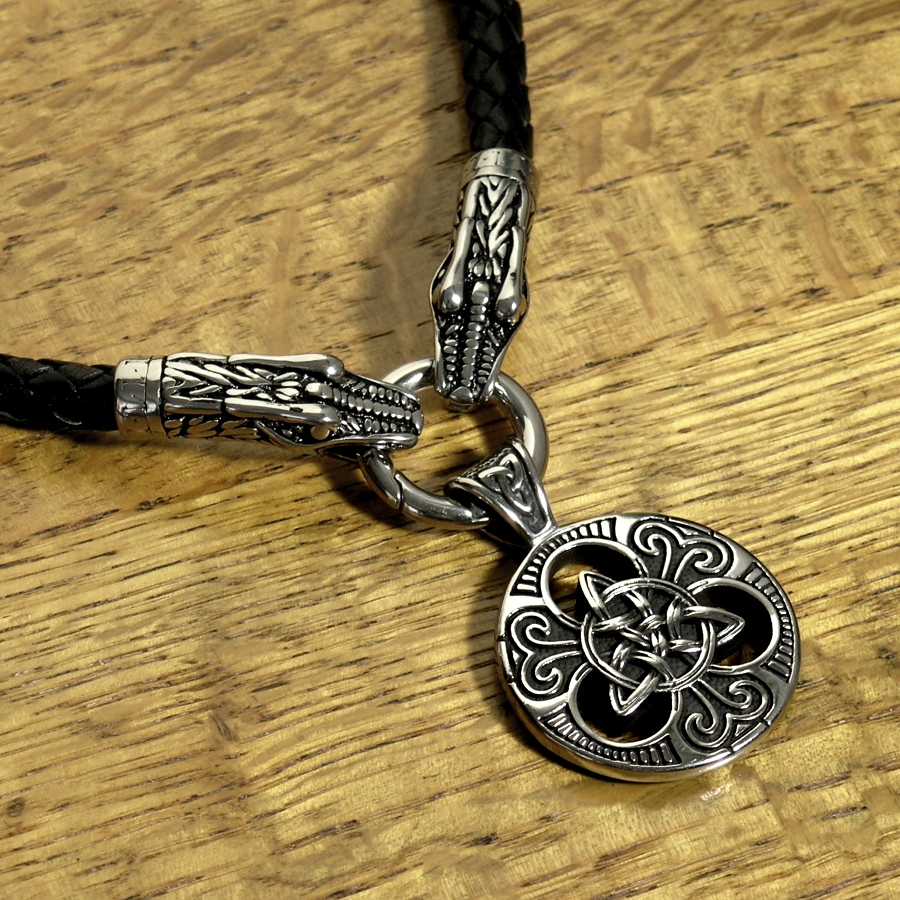 Large Celtic Knot Pendant On Celtic Dragon Necklac