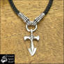 Warrior's Cross on Dragon Head Leather Necklace