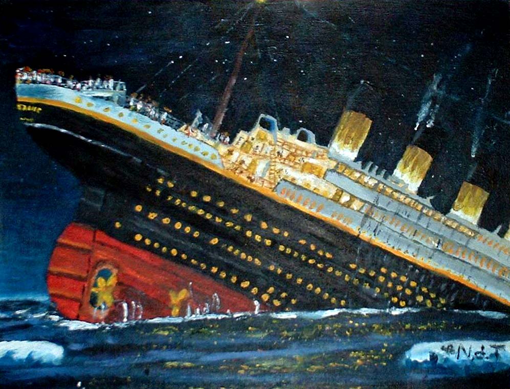 Sinking Titanic By Titanicfanatic On Deviantart