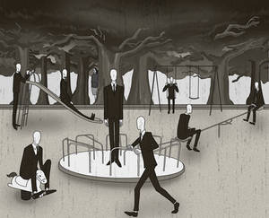 Slender men at play