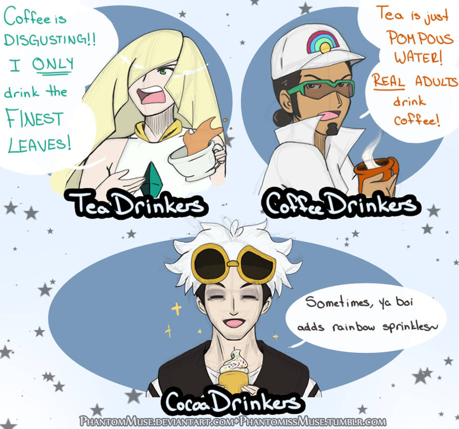 Pokemon Sumo Deviantart Pokemon SuMo: Tea, Coffee, and Cocoa Drinkers by PhantomMuze on DeviantArt