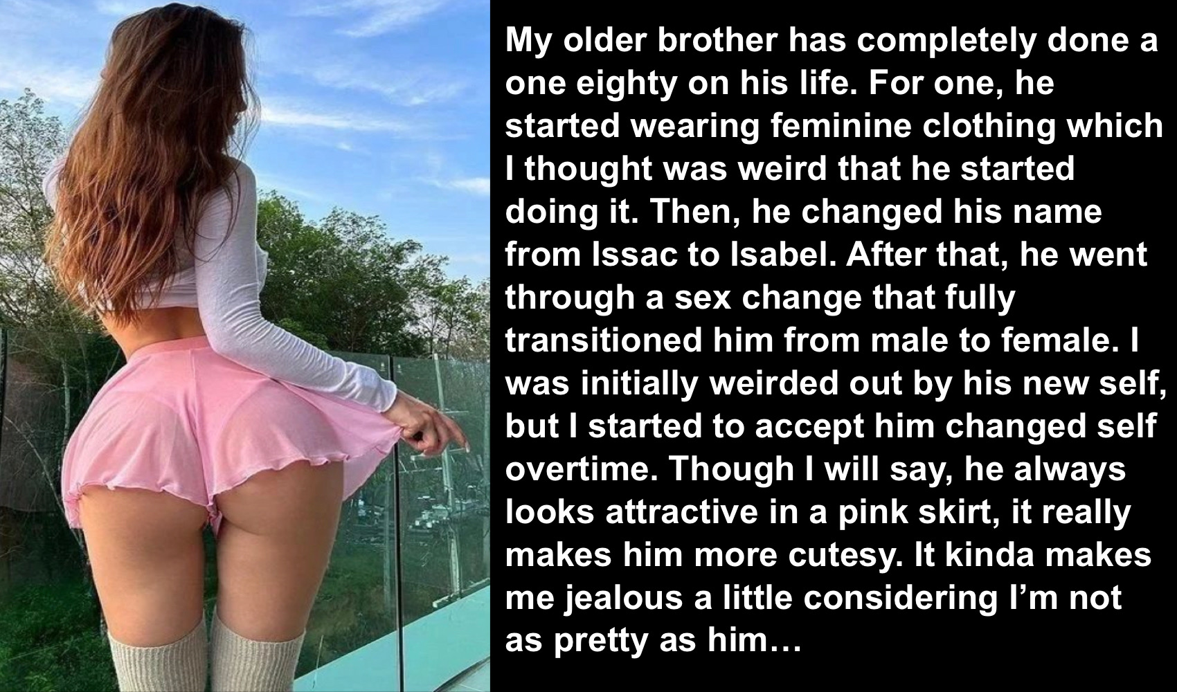 Feminine Brother - TG Caption by TalesofBimbos69 on DeviantArt