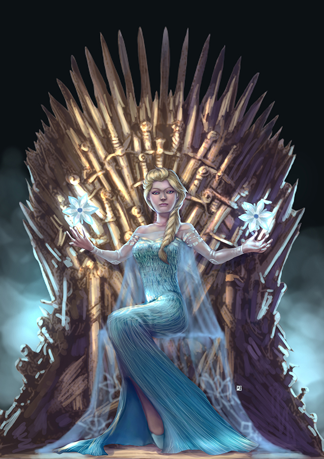 Iron Elsa Deviantart Commission-Iron Throne Elsa by cric on DeviantArt