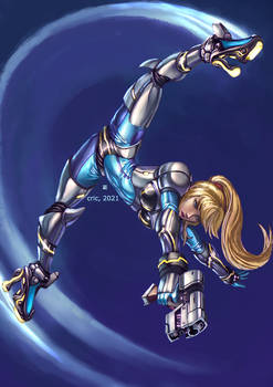 Commission- Light Armor Zero Suit Samus