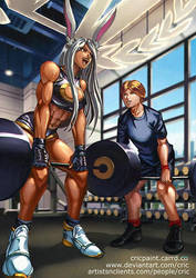 Commission - Working Out with Rumi Usagiyama