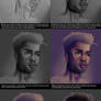 Tutorial for coloring a male bust from greyscale