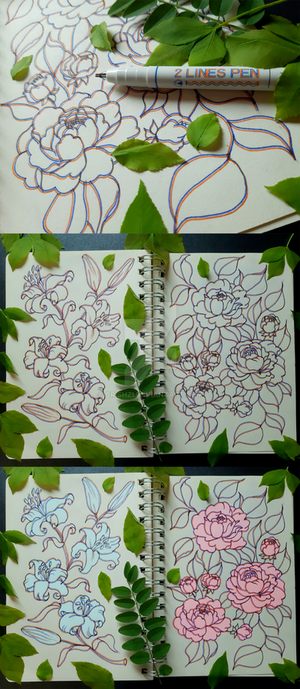 Chilin and drawing  some flowers