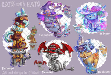 (CLOSED) CATS with HATS adoptables (auction) by Crishzi