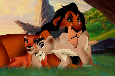 Scar with his first born cubs