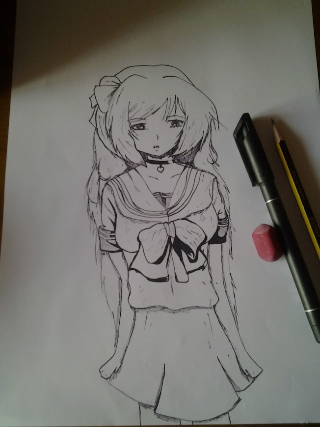 My first anime drawing with black ink by TaniyaUzumaki on DeviantArt