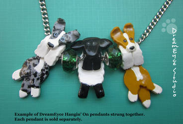 DreamEyce Studio Border Collies with Sheep Pendant