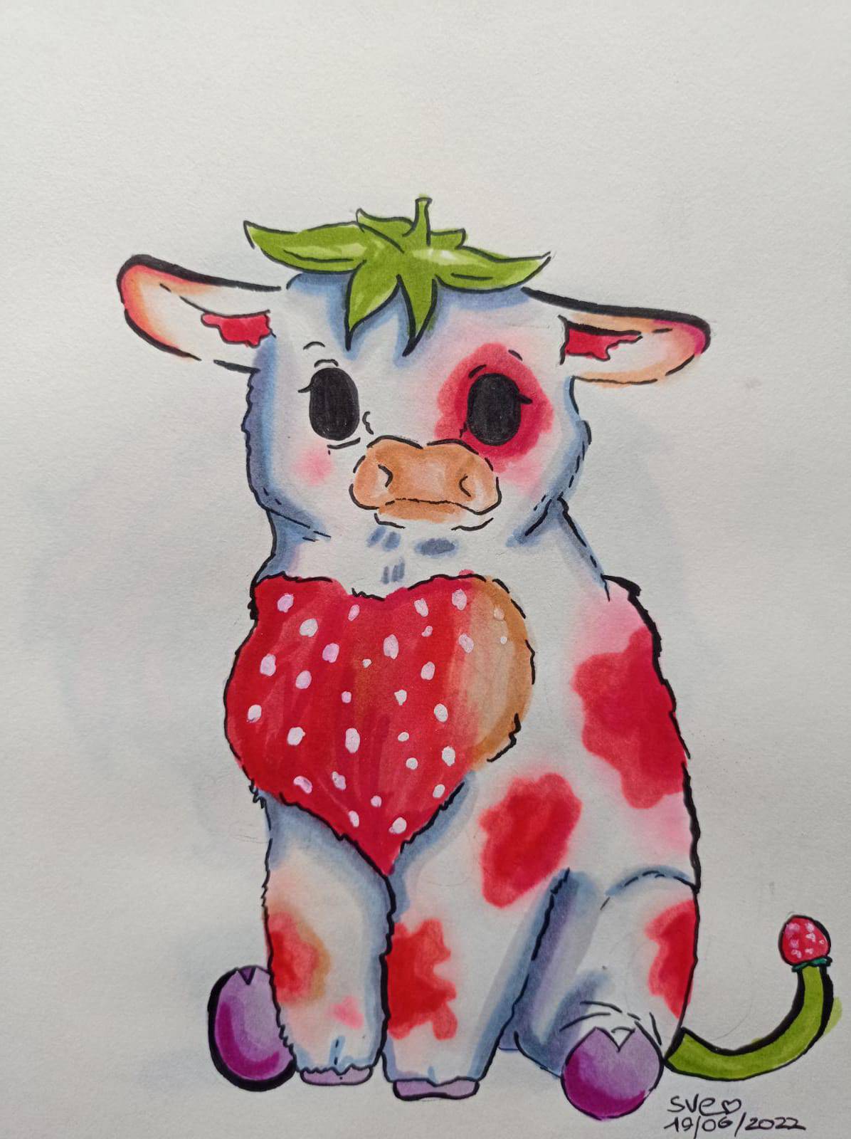 Strawberry Cow by Alexbrushesart on DeviantArt
