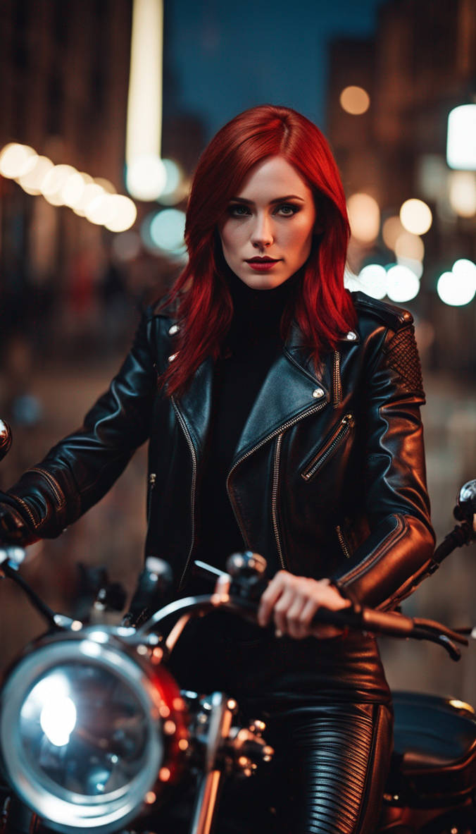 Karen Gillan dressed in a red and black biker leat by Lizripper2000 on ...