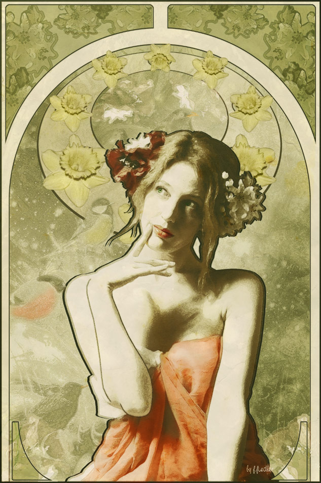 Tribute to Alfons Mucha-Spring