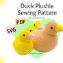 Duck Plushie Sewing Pattern (PDF, SVG)
