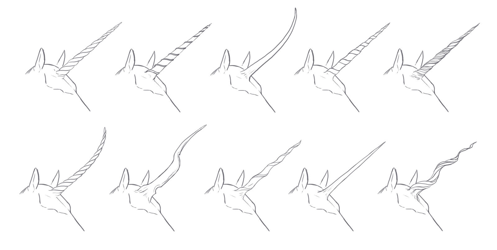 Unicorn horn varieties by PennyDragon on DeviantArt