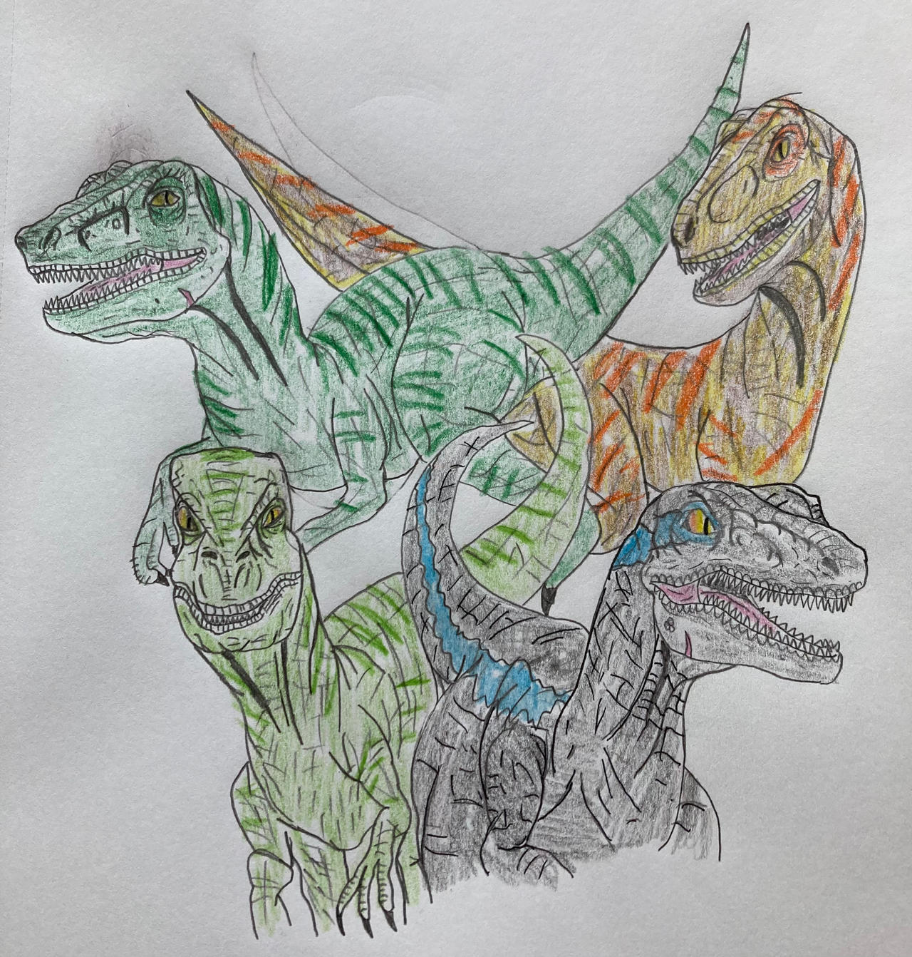 I DRAW CATS — The Raptor Squad!! Jurassic world already screwed