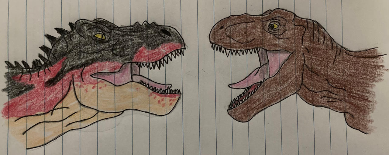 Tyrannosaurus Rex vs Tarbosaurs by drawasaurus04 on DeviantArt