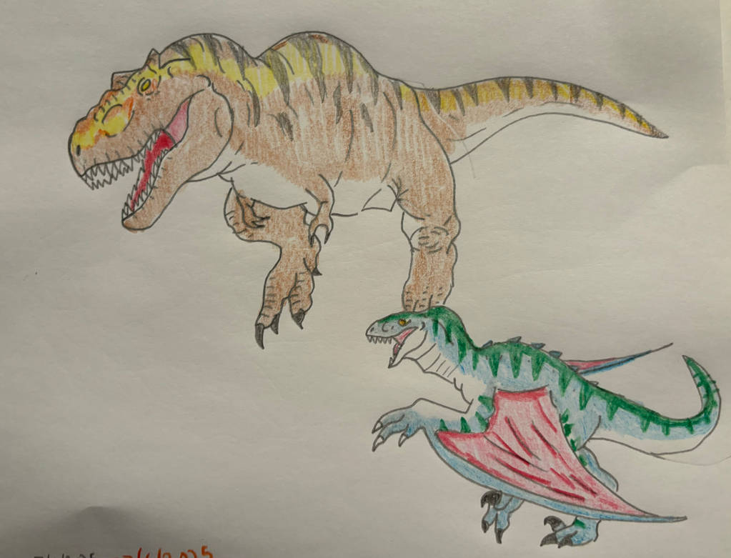 Deviantart Mutadon T-Rex vs Mutadon | Jurassic World: Rebirth 2 by drawasaurus04 on DeviantArt
