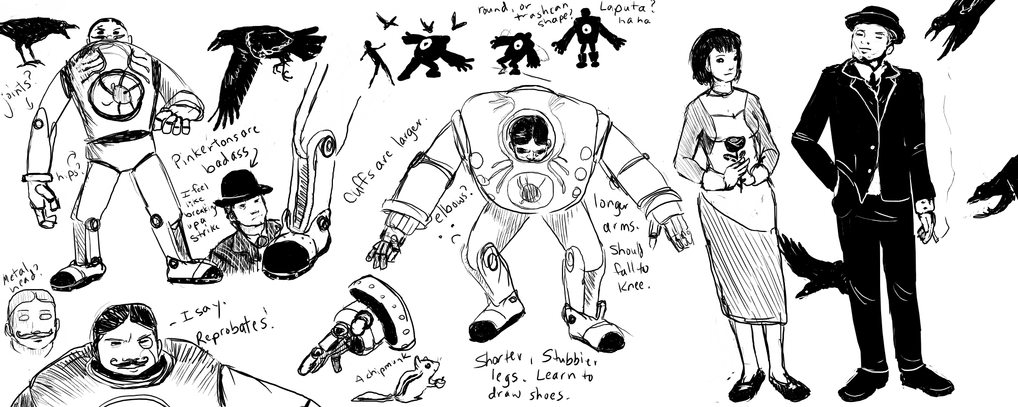 Bioshock Infinite Sketches by BriefLeaf