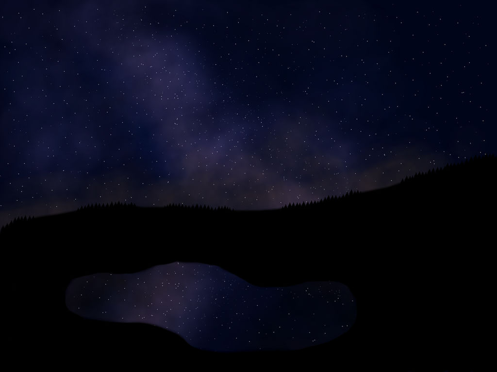 Stars over a lake