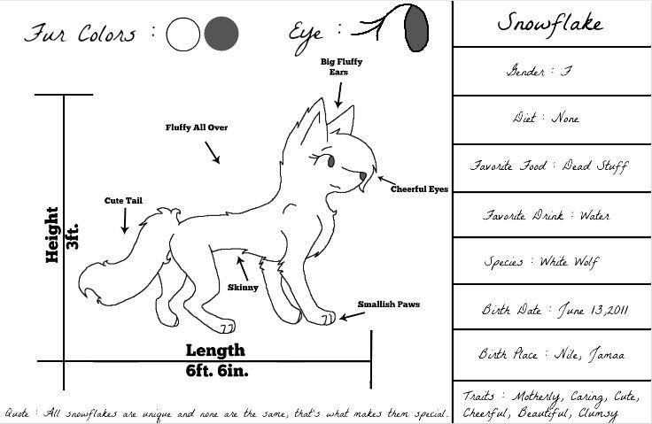 Snowflake Character Set Snowflake (Character Sheet) by MagicKittyAJ on DeviantArt