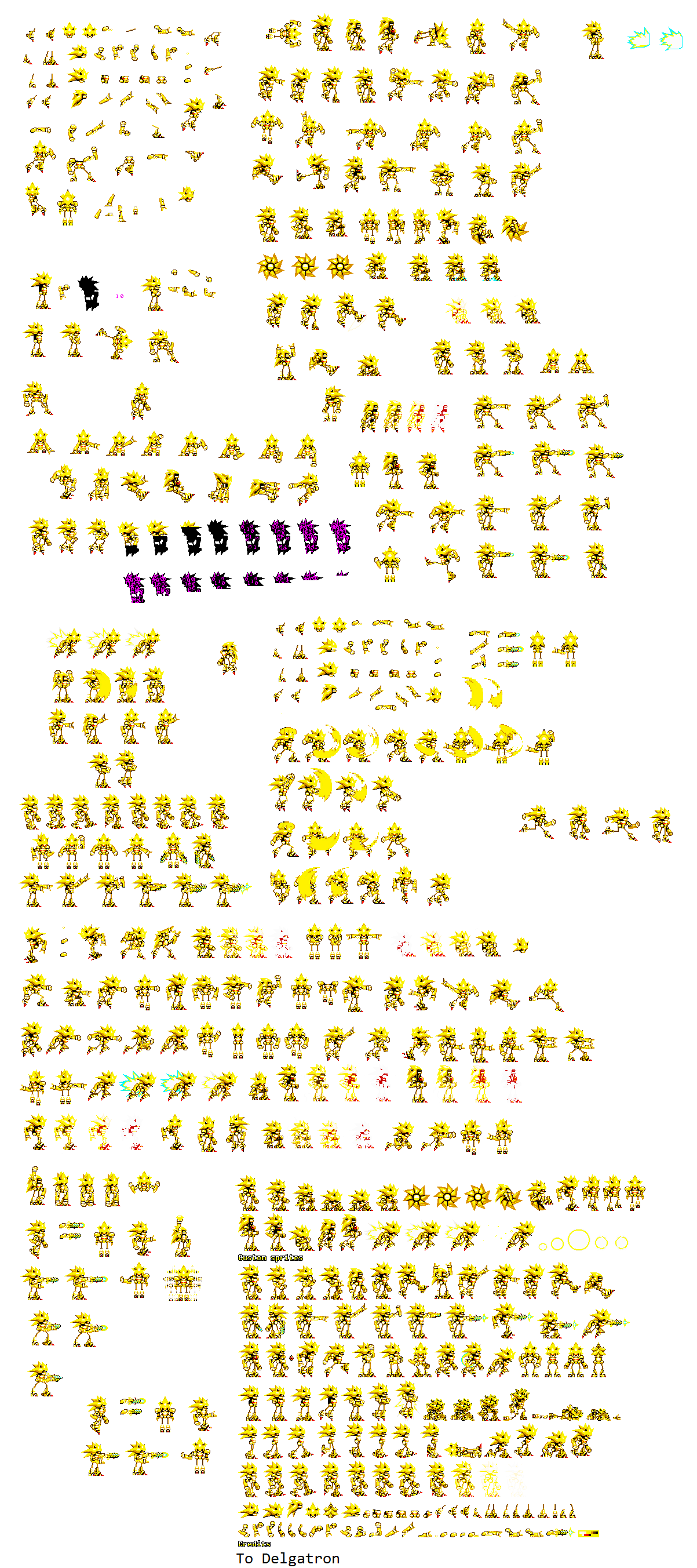 Super Mecha Sonic Sprite Sheet.