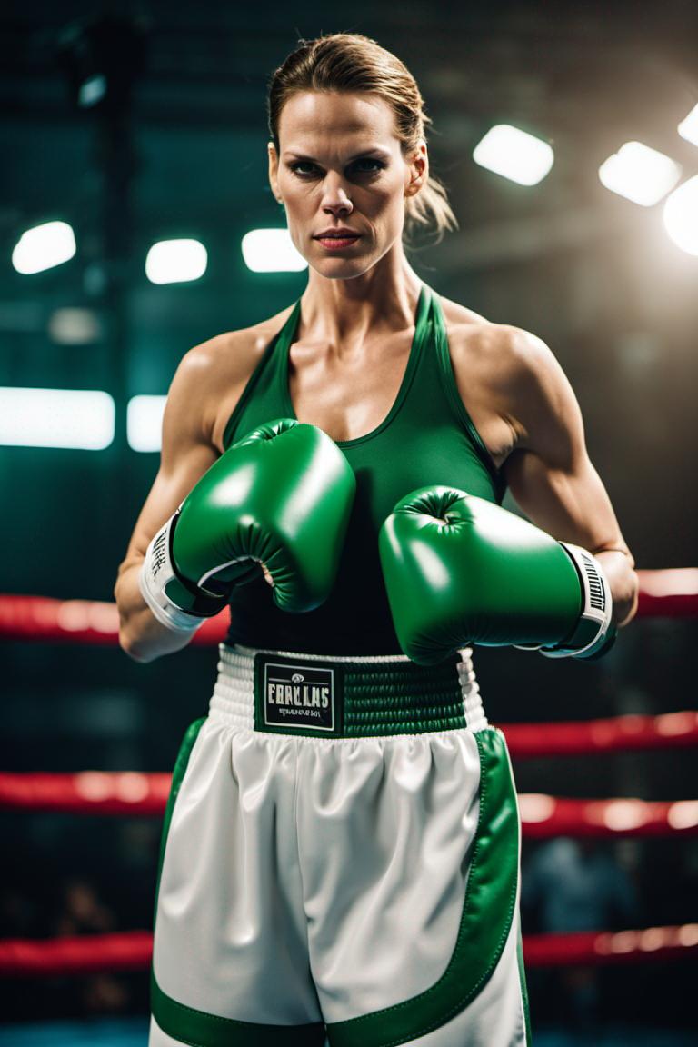 Hillary Boxing DreamUp Creation - Hilary Swank as a boxer by A3g158 on DeviantArt
