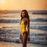 DreamUp Creation - Naomi Campbell at the beach