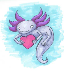 Axolotl with heart