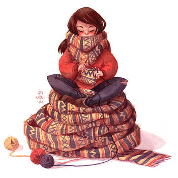 Knitting Girl