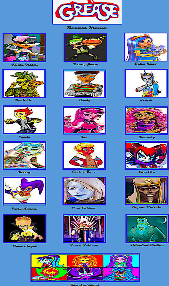 Grease (TP) - Cast Meme (UPGRADED) by smochdar on DeviantArt