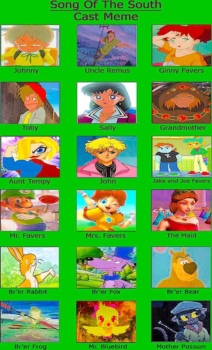 Song of the South (TP) - Cast Meme (FR) by smochdar on DeviantArt