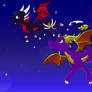 Spyro, Sparx and Cynder..