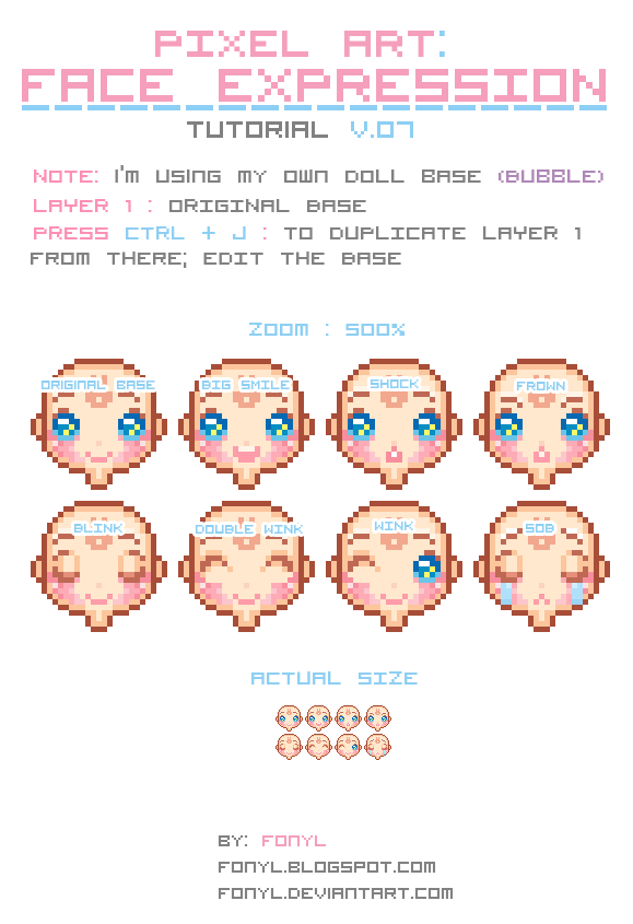 Pixel Art: Face expression by Fonyl on DeviantArt