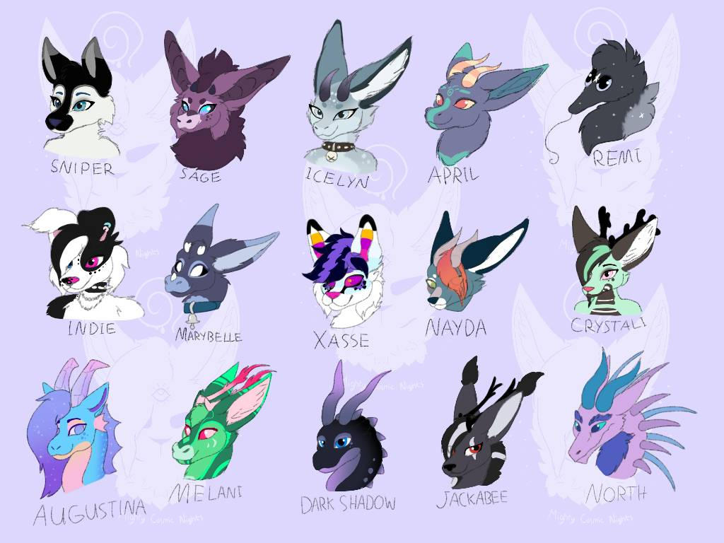 Wall of ocs part 1 by MightyCosmicNights on DeviantArt