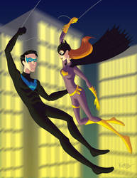 Batgirl and Nightwing by Cra-ZShaker